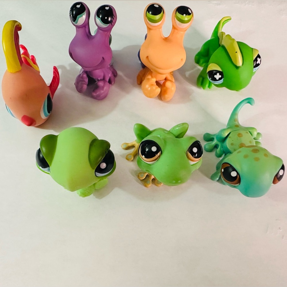 Littlest Pet Shop LPS Lot Reptiles Frogs , Turtles , crabs and a fish